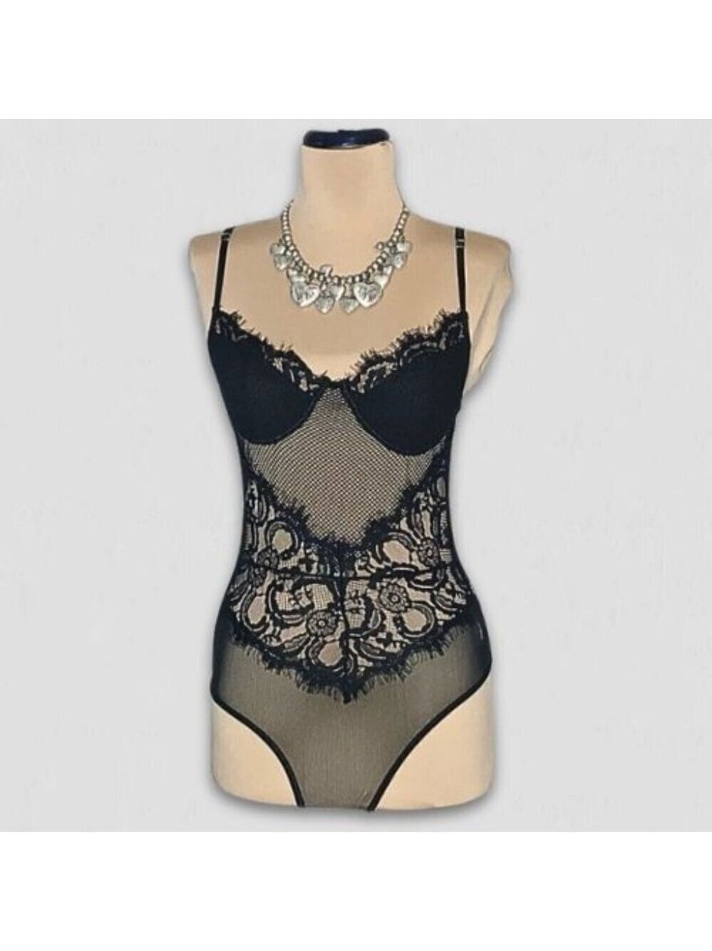 Y2K Bustier Bodysuit Lace Sheer Mesh Floral whimsigoth goth dark fairy coquette